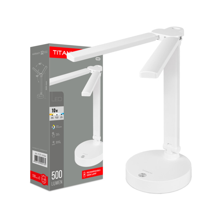 LED лампа настiльна з акумулятором TITANUM TLTF-015W 10W 3000-6000K