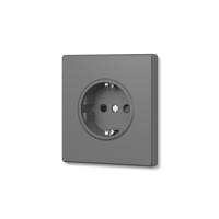 Розетка одинарная с заземлением серый графит VIDEX NOTA (VF-NT-SK1G-GR)