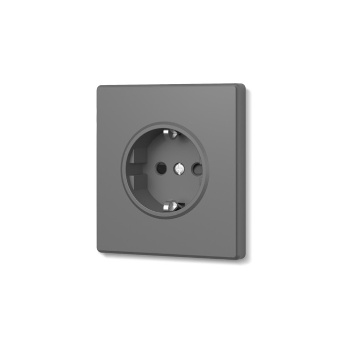 Розетка одинарная с заземлением серый графит VIDEX NOTA (VF-NT-SK1G-GR)
