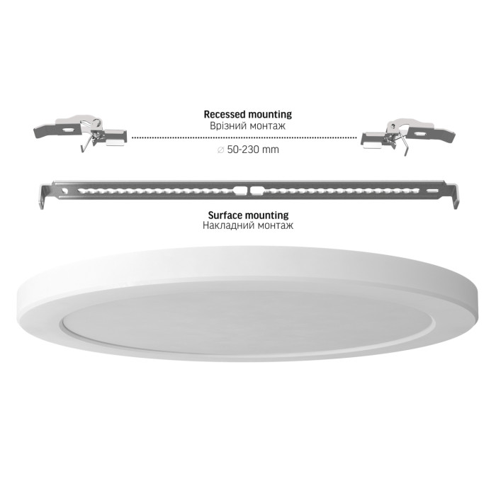 LED світильник круглий VIDEX DL6R 24W 3000K-4000K-6500K White