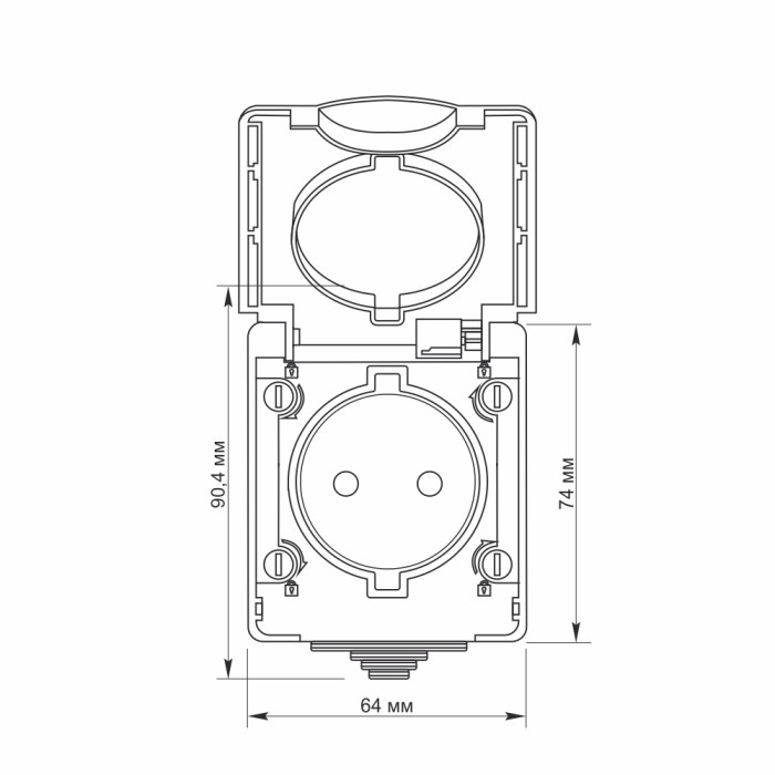 IP65 Розетка наружная одинарная серая VIDEX BINERA