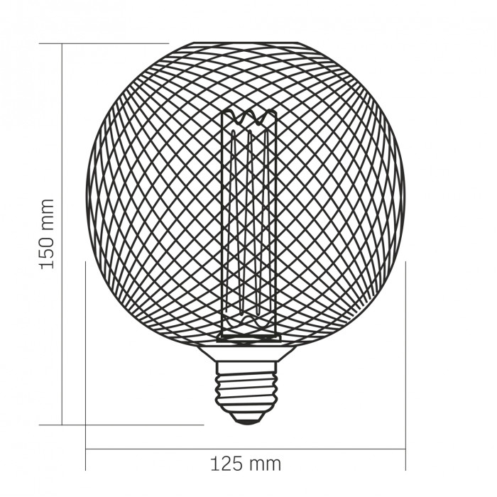 LED лампа VIDEX Filament VL-DBMC125150 4W E27 1800K Black Chainmail style