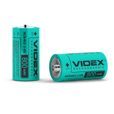 Акумулятор Videx літій-іонний 16340 (без захисту) 800mAh bulk 1шт