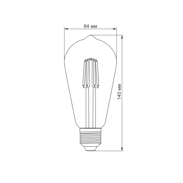 LED лампа TITANUM Filament ST64 6W E27 2200К бронза