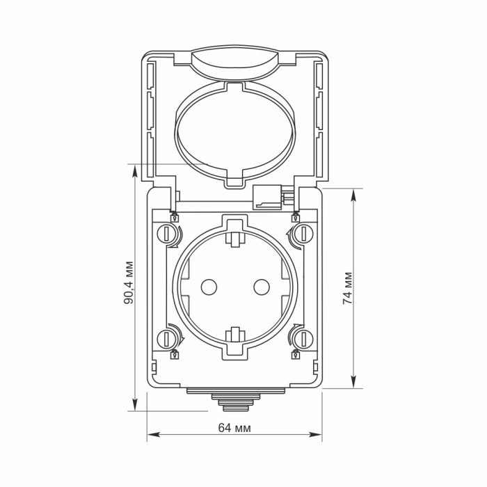 IP65 Розетка наружная одинарная с заземлением серая VIDEX BINERA