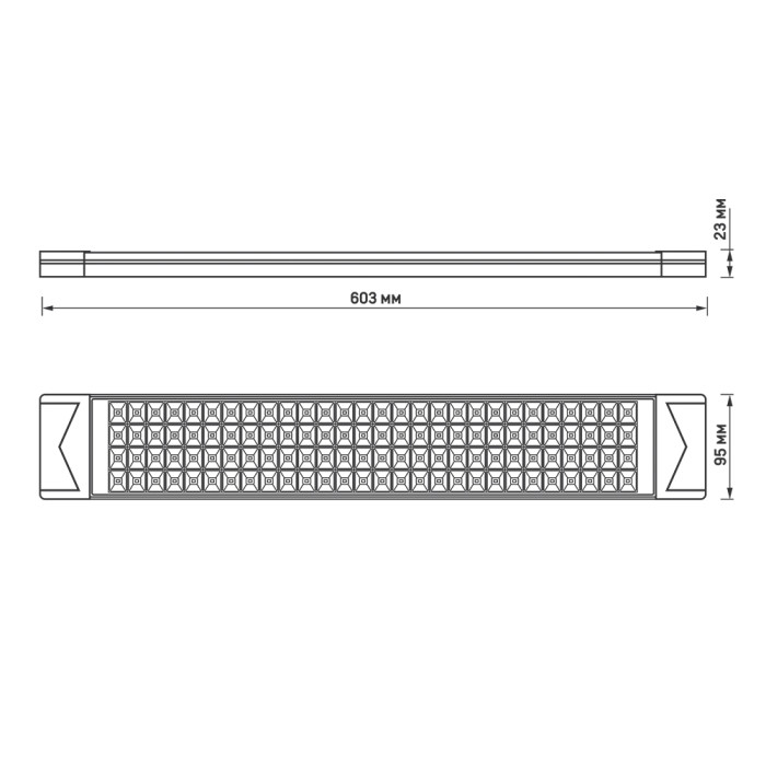 LED світильник лінійний VIDEX 50W 0,6М 5000K
