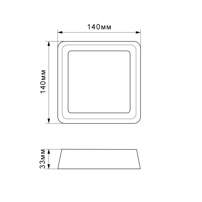 LED Світильник квадратний накладний TITANUM 12W 5000K