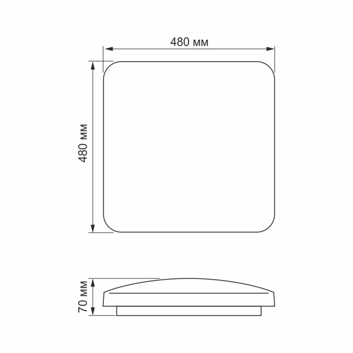 LED світильник настінно-стельовий Квадрат VIDEX 48W 4100K Матовий