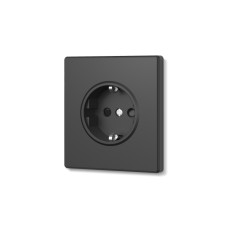 Розетка одинарная с заземлением угольно-черная VIDEX NOTA (VF-NT-SK1G-BL)