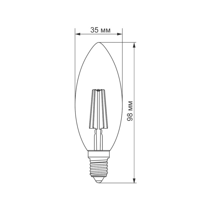 LED лампа TITANUM Filament C37 4W E14 2200К бронза