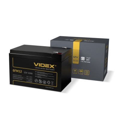 Аккумулятор свинцово-кислотный Videx 6FM12 12V/12Ah color box 1