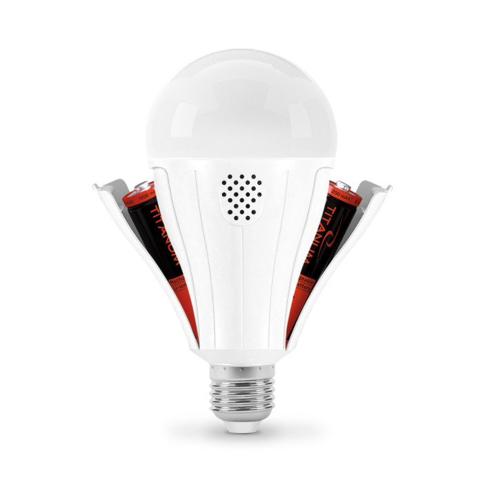LED лампа акумуляторна TITANUM A80 12W E27 4000K 230V