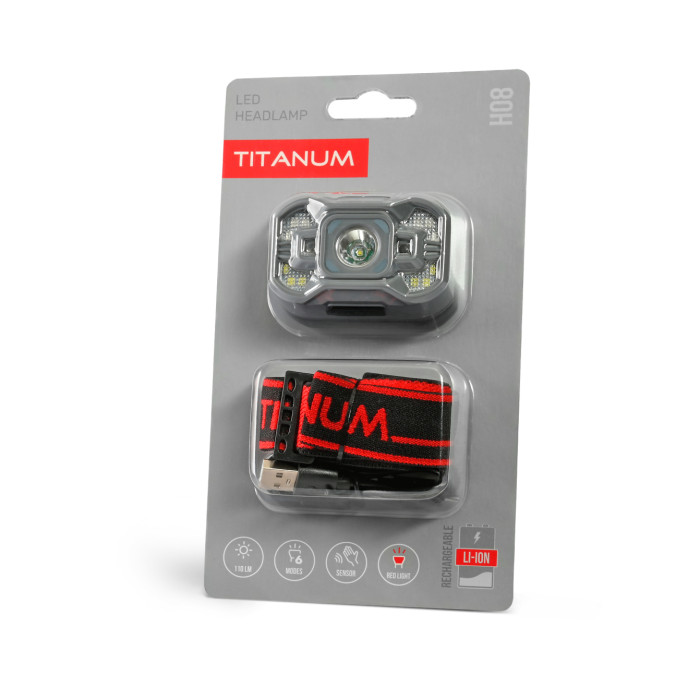 Налобний світлодіодний ліхтарик TITANUM TLF-H08 110Lm