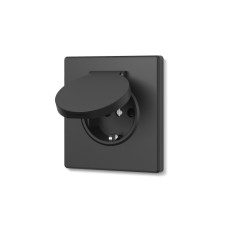 Розетка одинарная с заземлением и угольно-черной крышкой VIDEX NOTA (VF-NT-SK1GC-BL)
