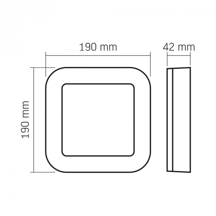 LED світильник ART IP65 квадратний VIDEX 15W 5000K Black