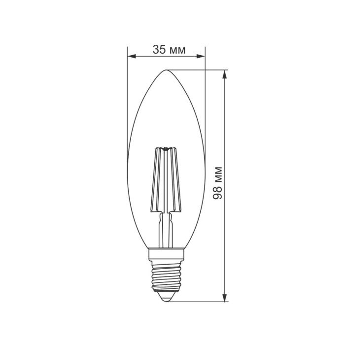 LED лампа TITANUM Filament C37 4W E14 4100К