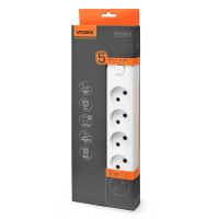 Сетевой удлинитель VIDEX ONCORD б/у 5п 2м с кнопкой White