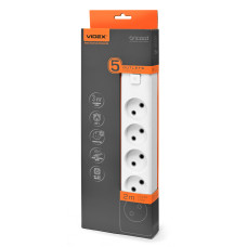 Сетевой удлинитель VIDEX ONCORD б/у 5п 2м с кнопкой White