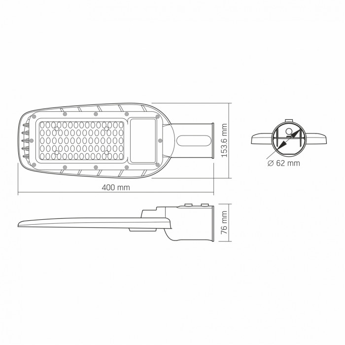 LED ліхтар вуличний VIDEX IP65 50W 5000Lm 5000K VL-SLE16-505