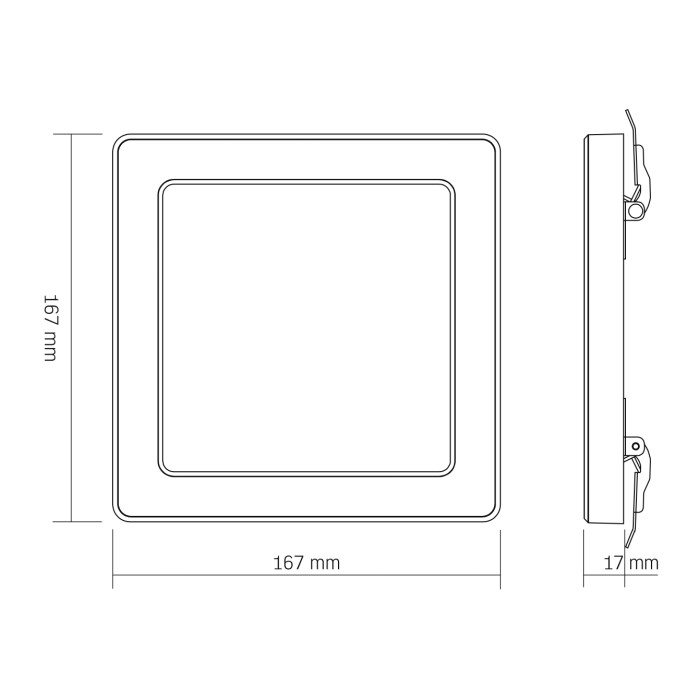 LED світильник квадратний VIDEX DL6S 12W 3000K-4000K-6500K White