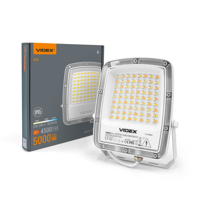 LED прожектор VIDEX F5 50W 3000-5000-6500K 230V White (VL-F5-050CW)