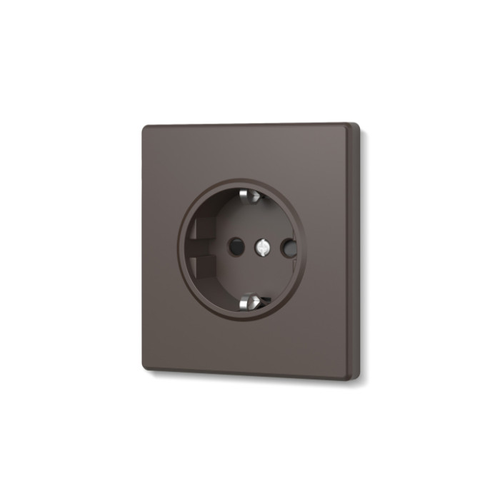 Розетка одинарная с заземлением мокко VIDEX NOTA (VF-NT-SK1G-BR)