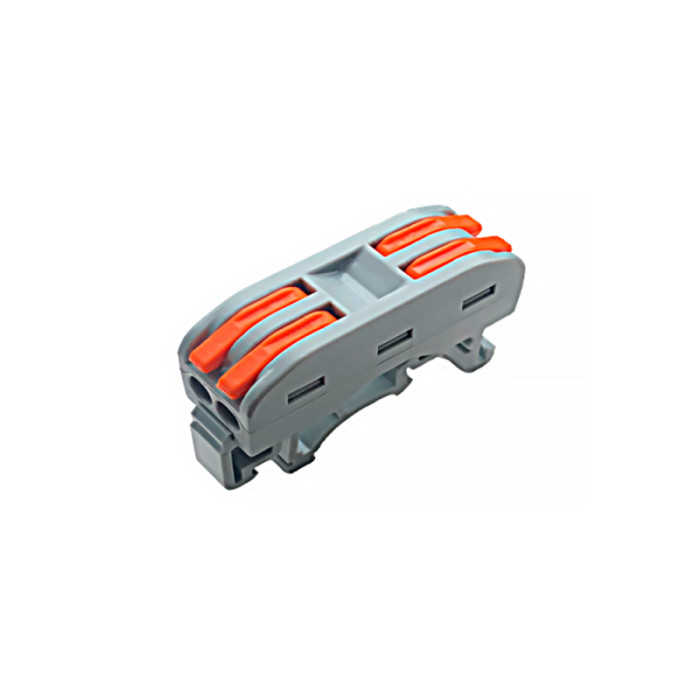 Клемник швидкого монтажу DIN 2+2п сірий PA (TF-KND-222) TITANUM