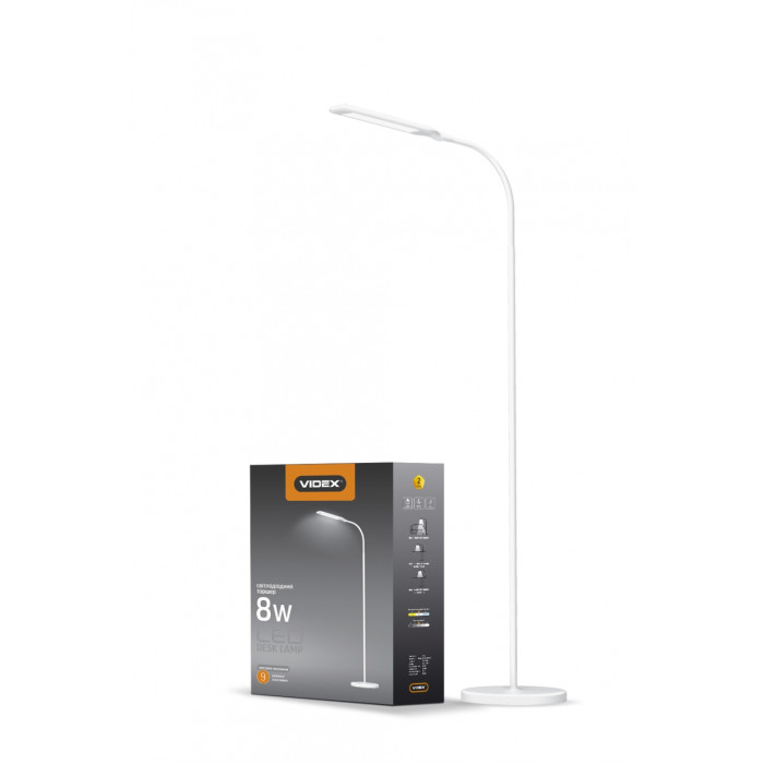 LED торшер напольный белый VIDEX TF0702W 8W 3000-5500K LED торшер напольный белый VIDEX TF0702W 8W 3000-5500K