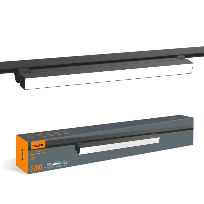 LED світильник трековий VIDEX TR05 30W 4100K 220V чорний LED світильник трековий VIDEX TR05 30W 4100K 220V чорний