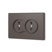 Розетка подвійна без заземлення мокко VIDEX NOTA (VF-NT-SK2-BR)
