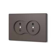 Розетка двойная без заземления мокко VIDEX NOTA (VF-NT-SK2-BR)