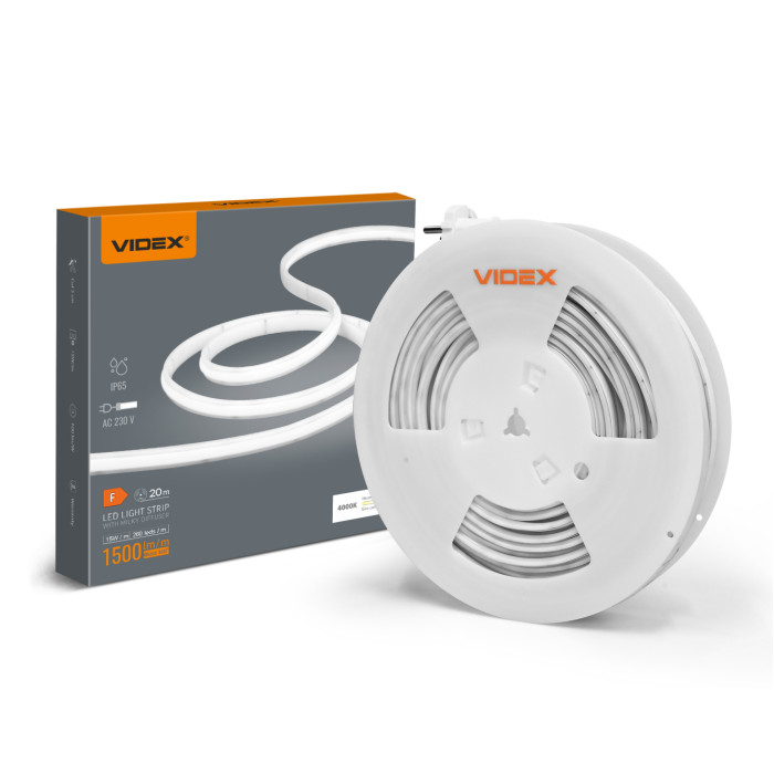 LED стрічка VIDEX 230V 15W/m 4000K IP65 VL-LST-CB65-22154-B20
