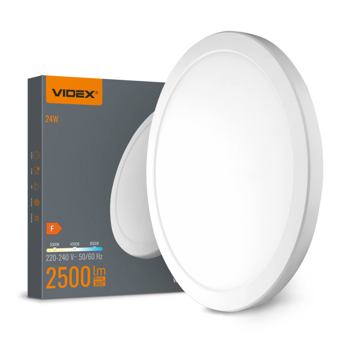 LED світильник круглий VIDEX DL6R 24W 3000K-4000K-6500K White LED світильник круглий VIDEX DL6R 24W 3000K-4000K-6500K White