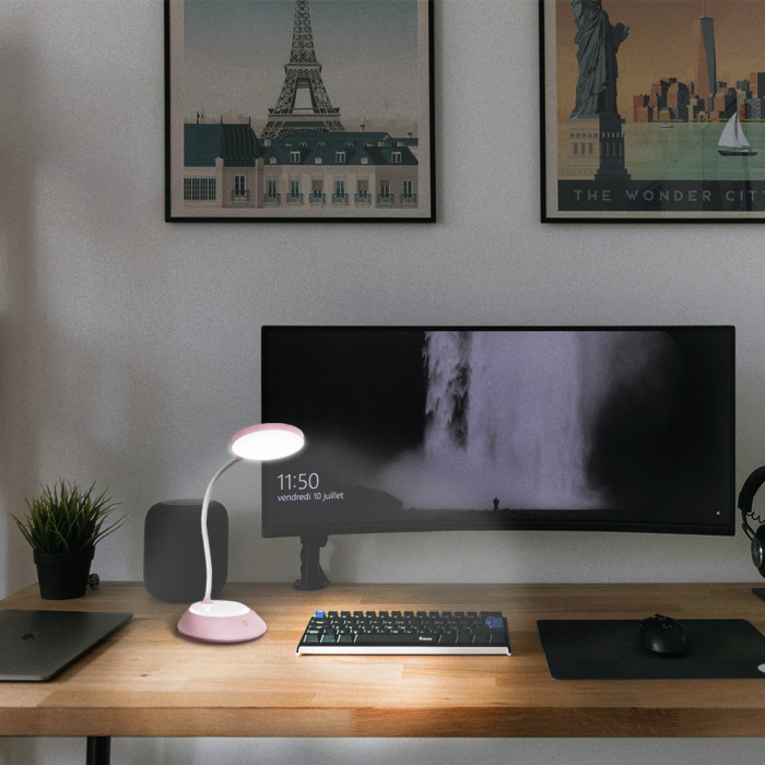 Лампа настольная LED TITANUM TLTF-022Р 7W 3000-6500K USB розовая