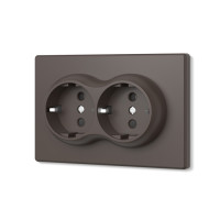 Розетка двойная с заземлением мокко VIDEX NOTA (VF-NT-SK2G-BR)