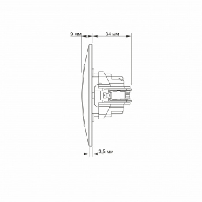 Розетка одинарная с заземлением белая TITANUM STANDARD