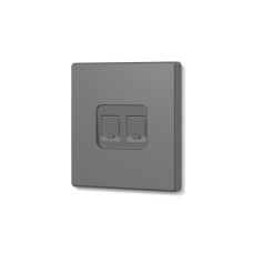 Розетка CAT6e двойная компьютерная серый графит VIDEX NOTA (VF-NT-SK2PC6-GR)