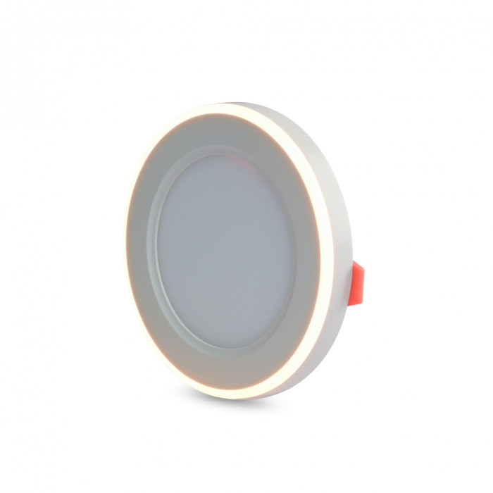 LED светильник встроенный с декоративной подсветкой VIDEX DL4R 6W+3W 5000K+2700K 220V
