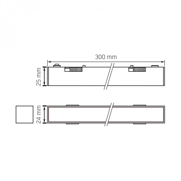 Світильник магнітний трековий VIDEX LD430B 10.5W 30cm 4000K 48V Black