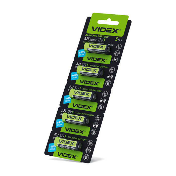 Батарейка лужна Videx А23/Е23А 5шт BLISTER CARD