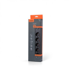 Мережевий подовжувач VIDEX ONCORD з/з 5п 3м (3x1.5мм) з кнопкою Black