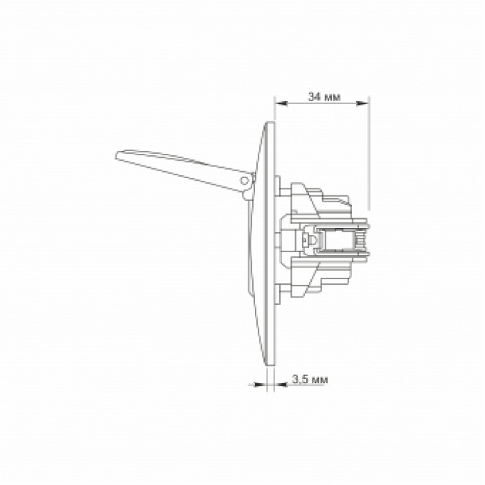Розетка одинарная с заземлением и крышкой белая TITANUM STANDARD