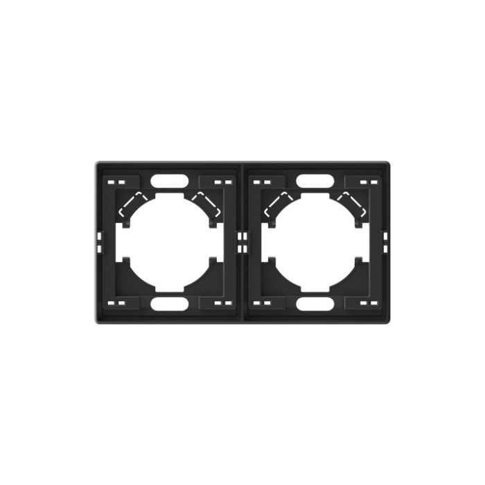 Рамка угольно-черная на 2 места горизонтальная VIDEX NOTA (VF-NT-FR2H-BL)