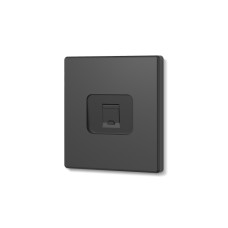 Розетка CAT6e одинарная компьютерная угольно-черная VIDEX NOTA (VF-NT-SK1PC6-BL)