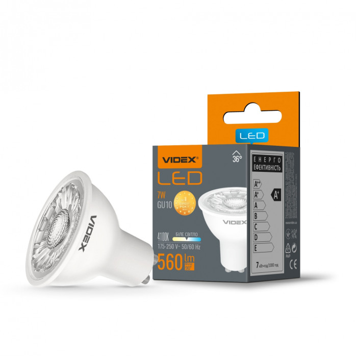 LED лампа VIDEX MR16eL 7W GU10 4100K LED лампа VIDEX MR16eL 7W GU10 4100K