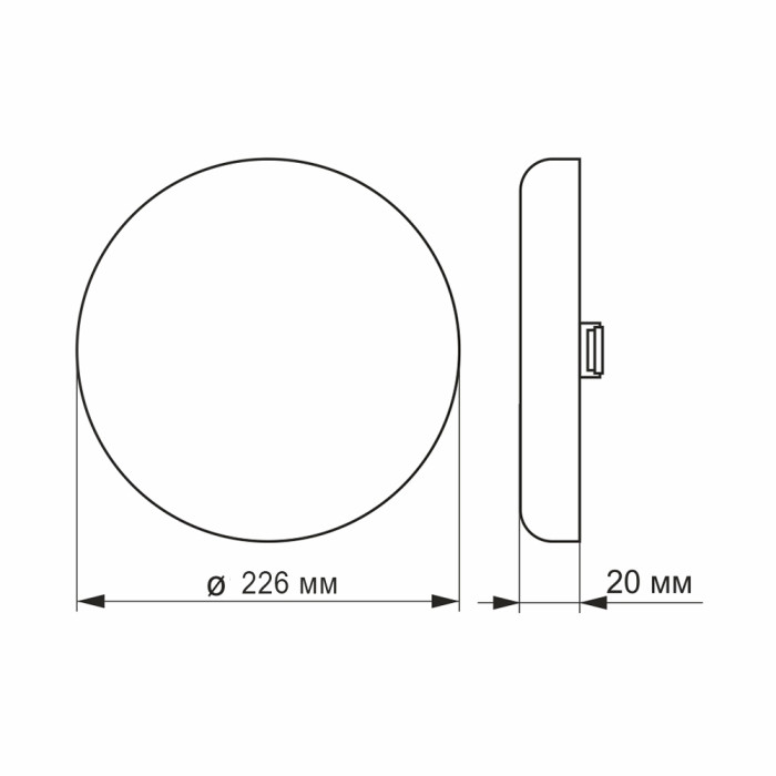 LED світильник безрамковий круглий VIDEX 33W 4100K
