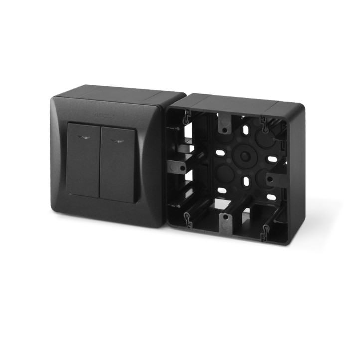 Коробка накладного монтажа одинарная черный графит BINERA VF-BNMB1-BG