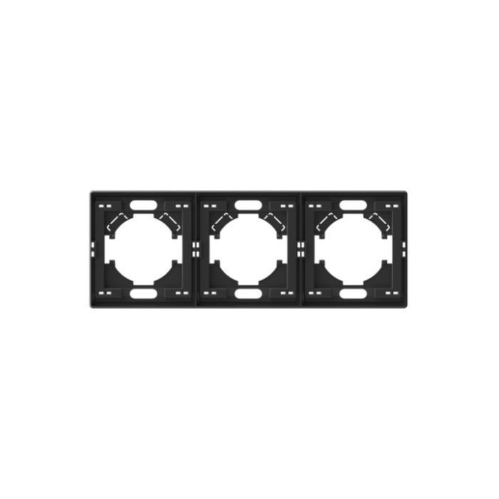 Рамка угольно-черная на 3 места горизонтальная VIDEX NOTA (VF-NT-FR3H-BL)