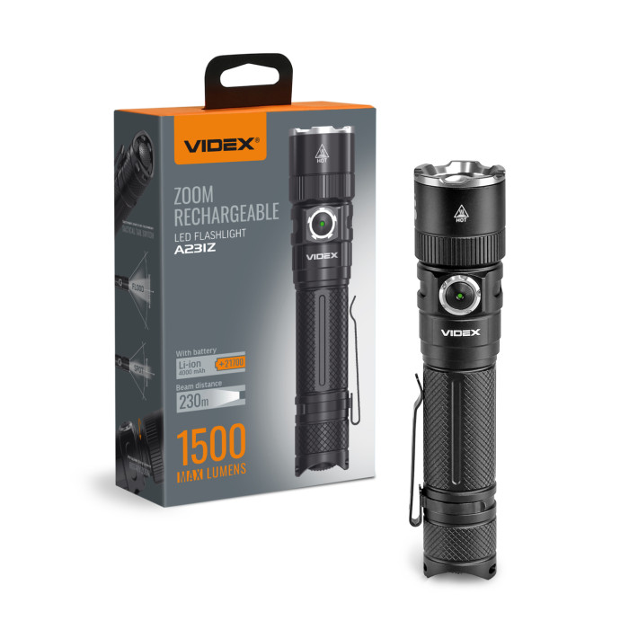 Портативний світлодіодний ліхтарик VIDEX VLF-A231Z 1500Lm 5000K 28361
