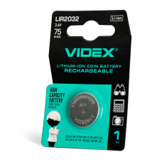 Акумулятор літієвий Videx LIR2032 1шт BLISTER CARD